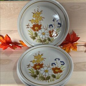 Set of 3 MIKASA Stone Harvest Rustic gardens  10 3/4" DINNER PLATE KD 103